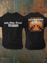 Männer Auch ohne Sonne braun bedrucktes Kurzarm-T-Shirt zartstils